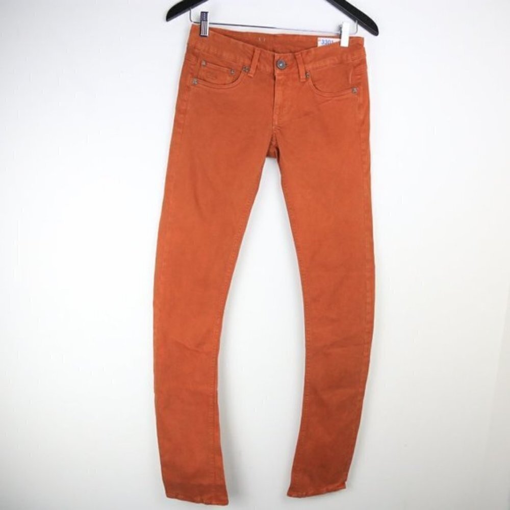 G-star RAW 3301 Orange Skinny Super Slim Fit Jeans Size W26 L34